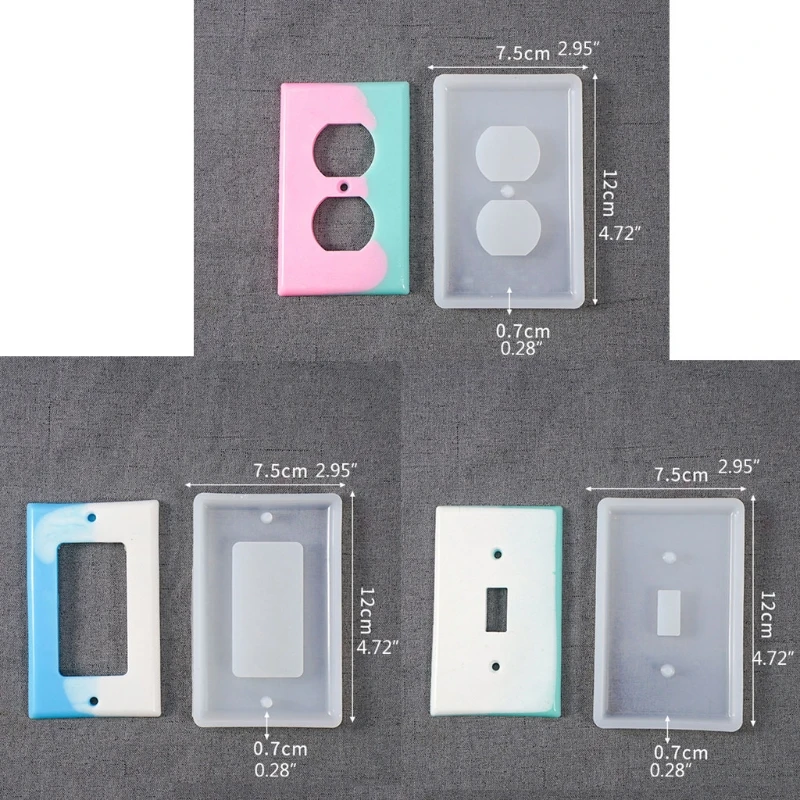 

Light Switch Cover Mold Wall Switch Socket Panel Silicone Resin Mold Dual USB Wall Socket Charger Resin Casting Mould