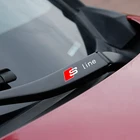 Металлическая Эмблема, автомобильные декоративные наклейки, светоотражающие наклейки на автомобильные стеклоочистители для Audi S Line RS S3 S4 S5 S6 S8 RS3 RS4 RS5 RS6 A3 A4 A5