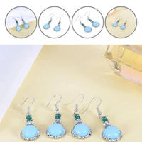 ornament 1 pair classic light blue hook earrings skin friendly hook earrings long jewelry gift
