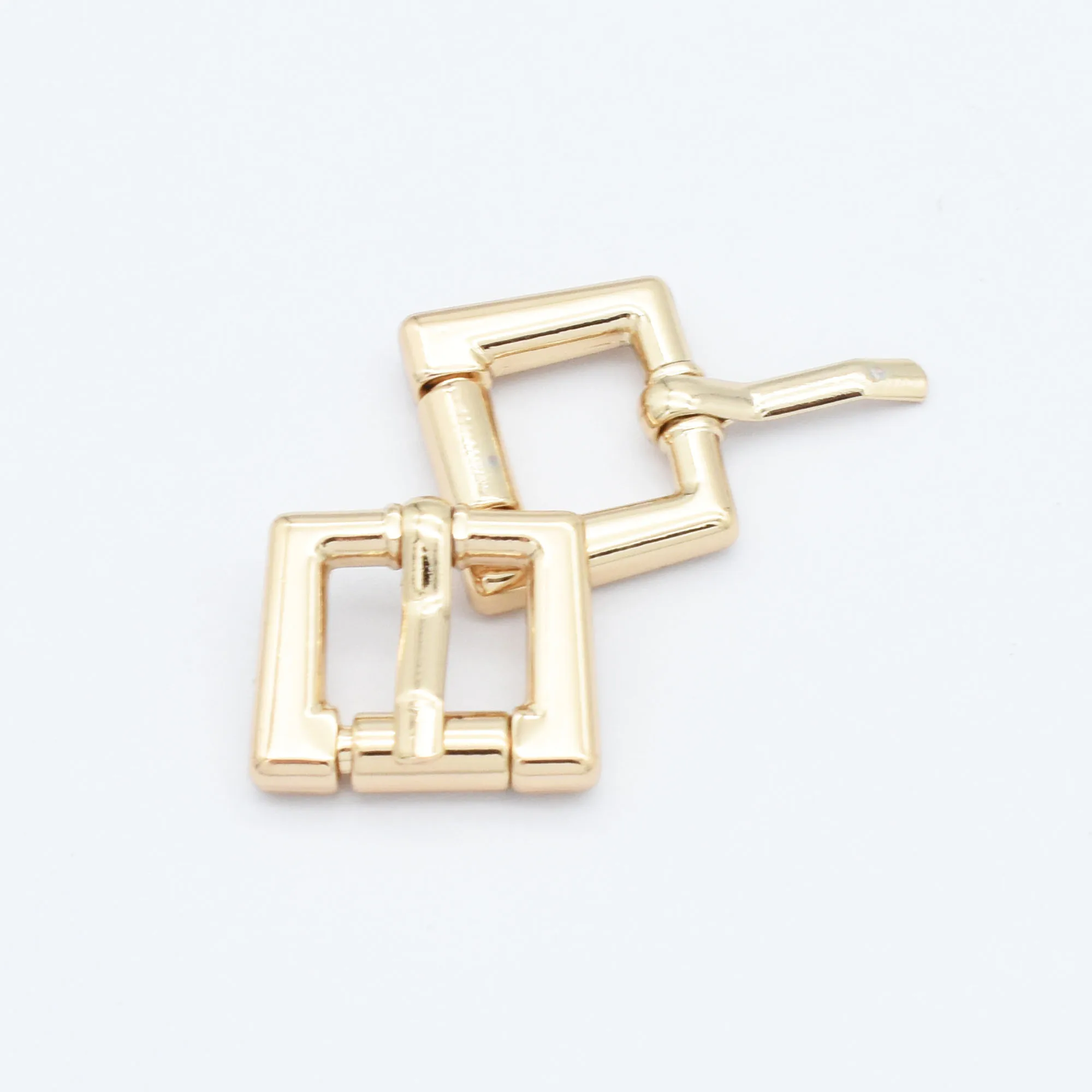 

12mm 10PCS Gold Strap Buckle Square Center Bar Buckles Pin buckle Plated Buckle Belt Buckle Bracelet Buckle For Bag Luggag Shoes