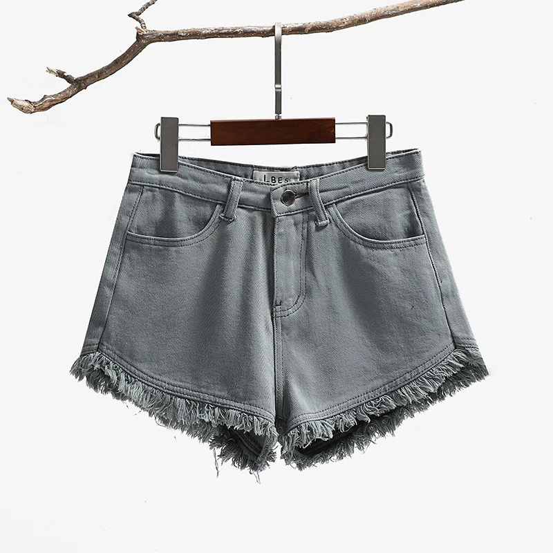 

Women Baggy Wide Leg Denim Shorts Summer High Waist Tassel Jeans Shorts Woman Casual Bottoms Pants