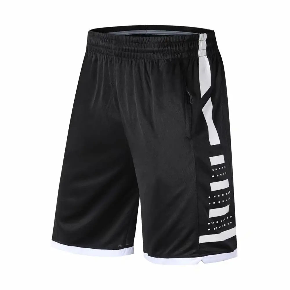 

Sport Men Short Basketball Jersey Knee Length Zipper Pocket Running Shorts Male Loose Quick-dry Breathable Gym Short Pants