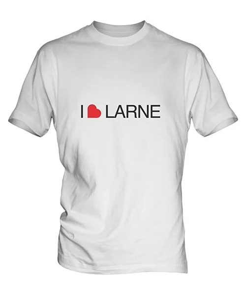 

I Love Larne Mens White T-Shirt Top For Mens Womens Short Sleeve T Shirt Summer Cool Graphic tshirt Casual Shirt