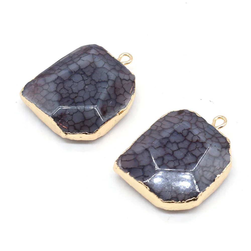 

Natural Stone Gem Black Dragon Pattern Agate Pendant Handmade Craft DIY Party Necklace Jewelry Accessories Exquisite Gift Making