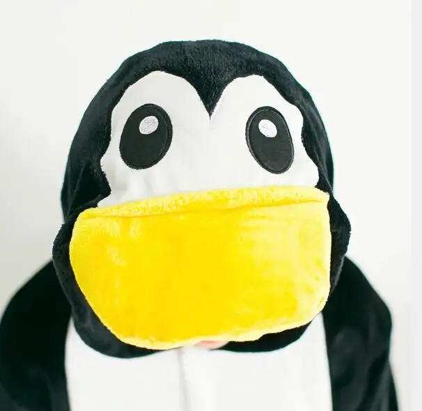 Кигуруми для взрослых пингвин комбинезоны Мультяшные черные пижамы животные