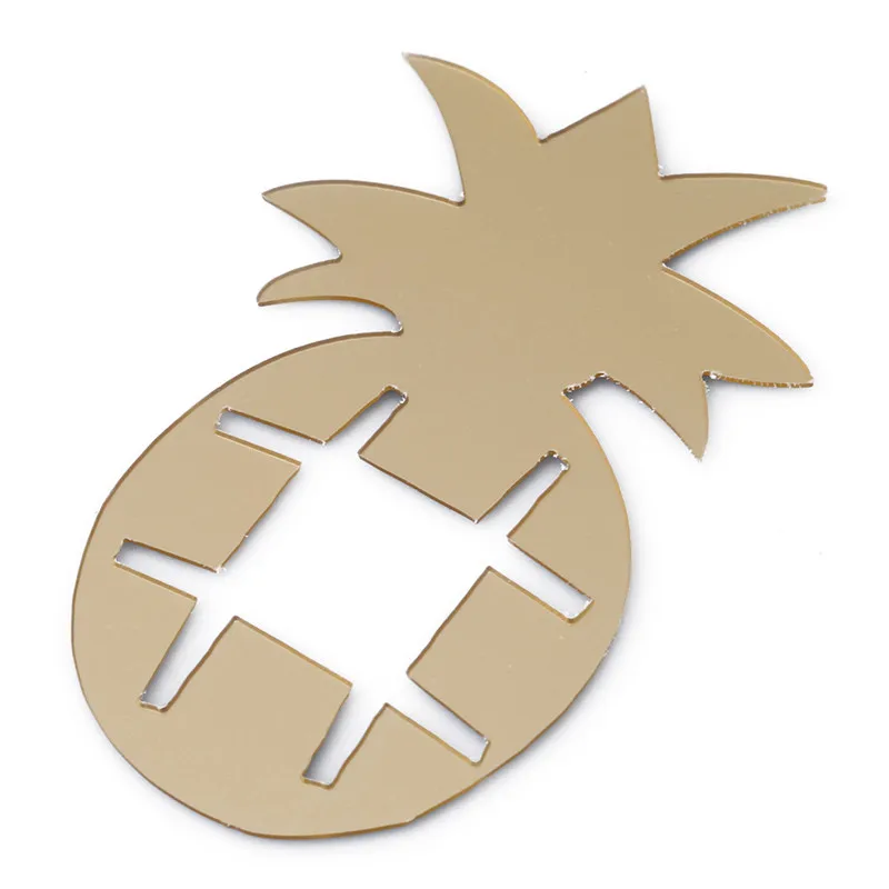 

12Pcs/set 3D Acrylic Modern Wall Stickers Pineapple Shape Mirror Sticker Wall Art Decals For Kids Room Decoration Stickers