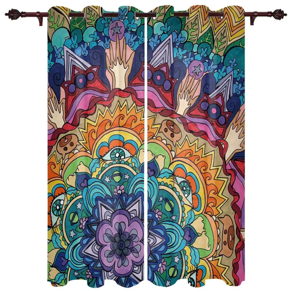 Красочные индийские мандалы абстрактные цветочные шторы для гостиной спальни