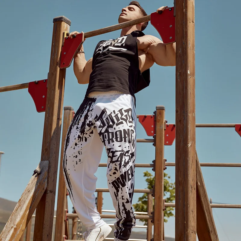 Спортивные штаны для спортзала повседневные свободные Дышащие Модные Джоггеры в