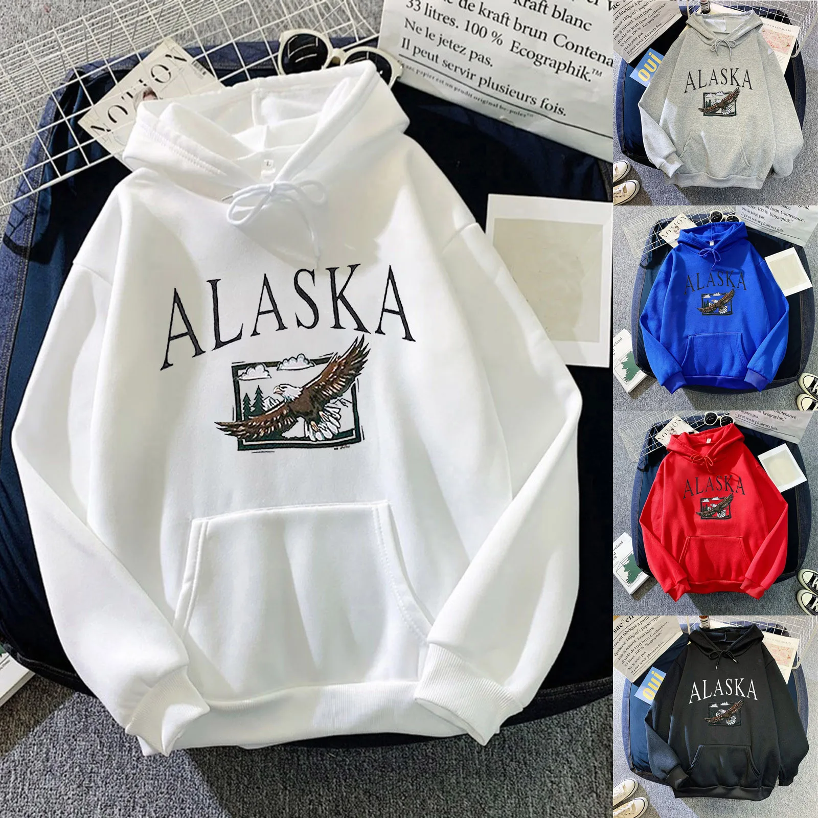 60# Fashion Women Sweatshirt Casual Print Long Sleeve Splice Letter Print With Pocket Hoodies Sweatshirt Pullover Tops Худи