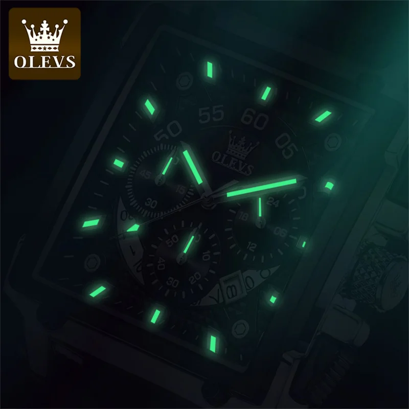 olevs brand new quartz watches men hot fashion sport wristwatch man chronograph leather watch for male luminous calendar free global shipping