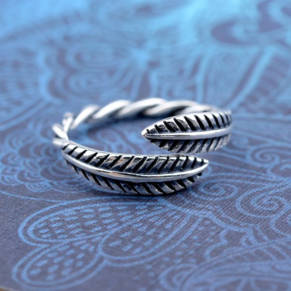 Мифический возраст реального 925 стерлингового серебра ручной работы листьев