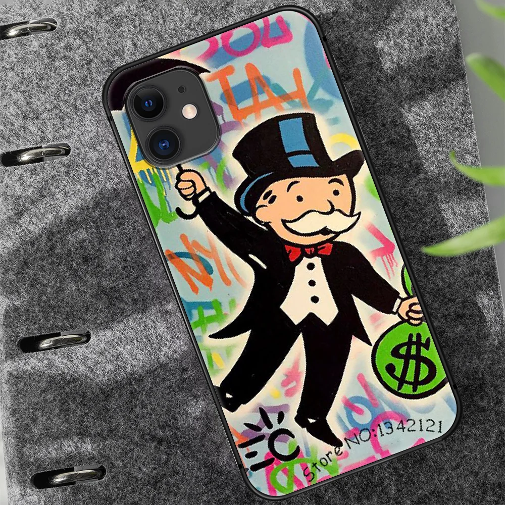 

cartoon Alec Monopoly Aesthetic Phone Case Cover Hull For iphone 5 5s se 2020 6 6s 7 8 12 mini plus X XS XR 11 PRO MAX black