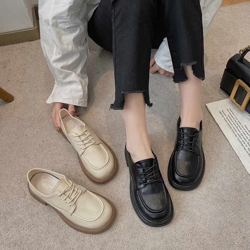 

Женские туфли-оксфорды на платформе и низком каблуке, классические туфли в стиле преппи в стиле ретро, лето 2022