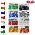 195 шт.компл. болты Обтекатели из сплава ЧПУ M6 M5 комплект винтов для кузова гайка для Honda Для Kawasaki Z750 Z800 для YAMAHA MT07 MT09 MT10 R1 3