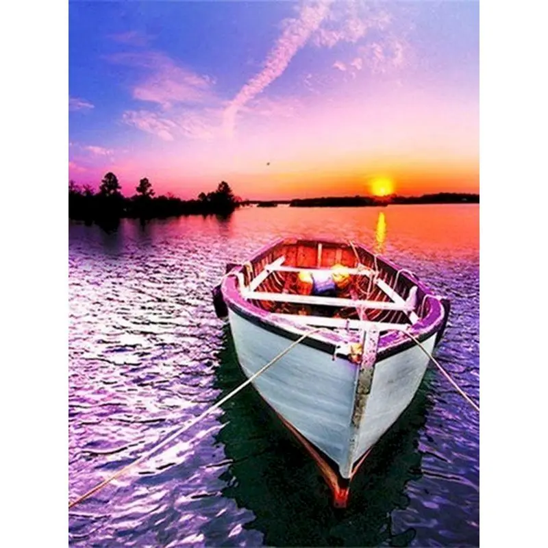 

RUOPOTY Sea Boat Painting By Numbers Kits Landscape Oil Paint Artcraft Handmade Unique Gifts For Adults Kids Home Decor 60x75cm