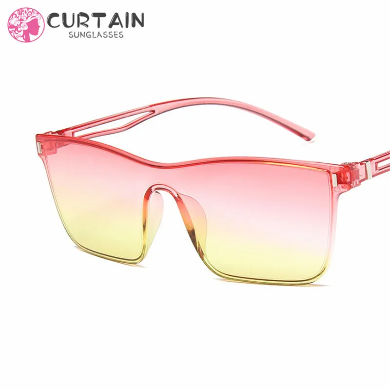 Яркие линзы негабаритные солнцезащитные очки для женщин ретро бренд мужчин и