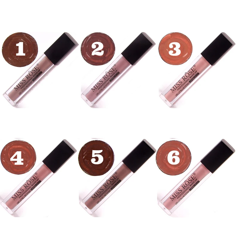 MISS ROSE 12 цветной блеск для губ квадратная трубка тупой черный чехол