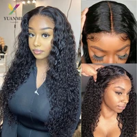 glueless brown deep wave lace frontal wigs brazilian 30 inch lace front human hair wigs for women deep curly 4x4 closure wig