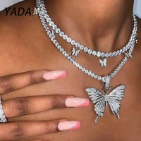 yada fashion women jewelry butterfly presentsnecklace for women charm choke necklaces statement crystal gift necklaces se210037