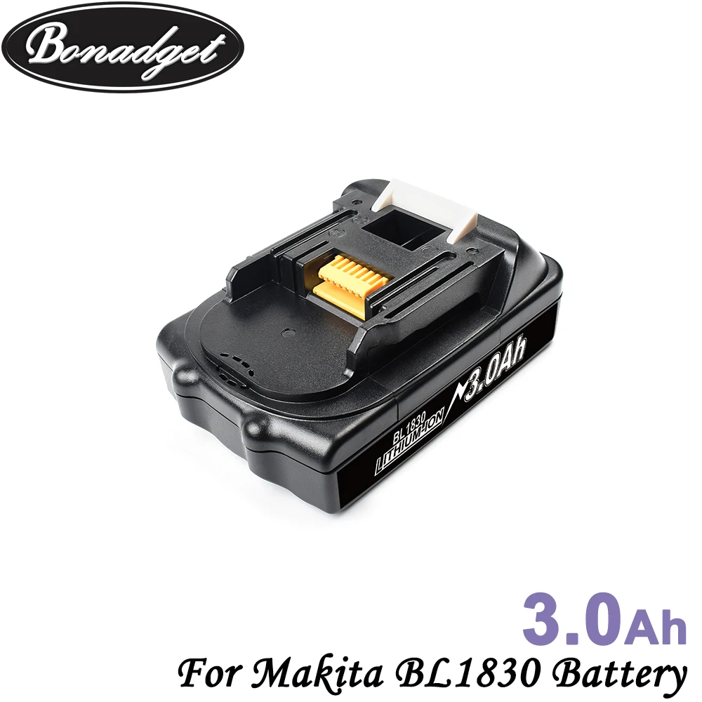 Перезаряжаемая литиевая батарея Bonadget для электроинструментов Makita BL1830 BL1815 BL1860