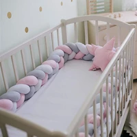 2m 4 strands braid baby crib bumper knotted bed bumper nursery cradle protector baby bedding room decor crib protector