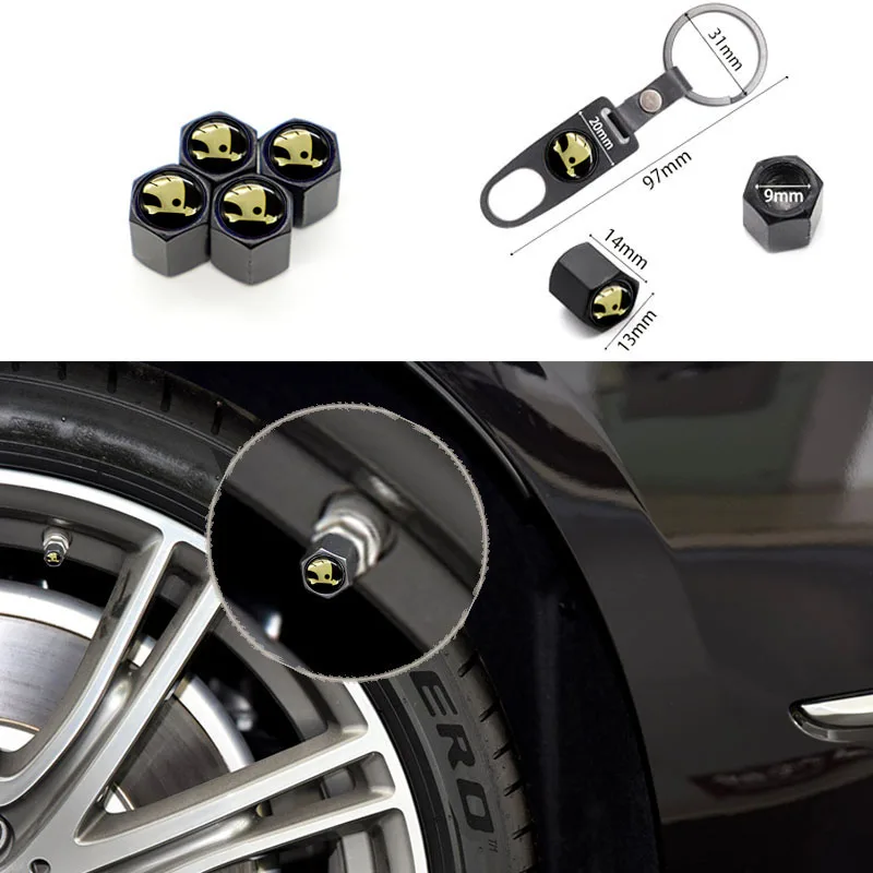 

Automobile parts universal valve cover, automobile tire valve cover is suitable for SKODA-Can be used as a keychain