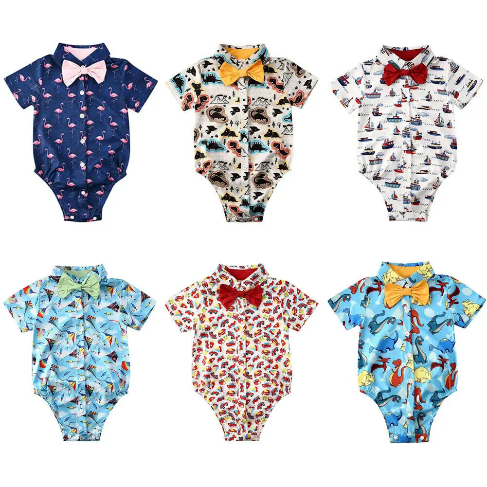 

New Baby Summer Clothing Toddler Short Sleeve Jumpsuit Newborn Outfit Infant Baby Boy Gentleman Clothes Boys Short Sleeve Romper