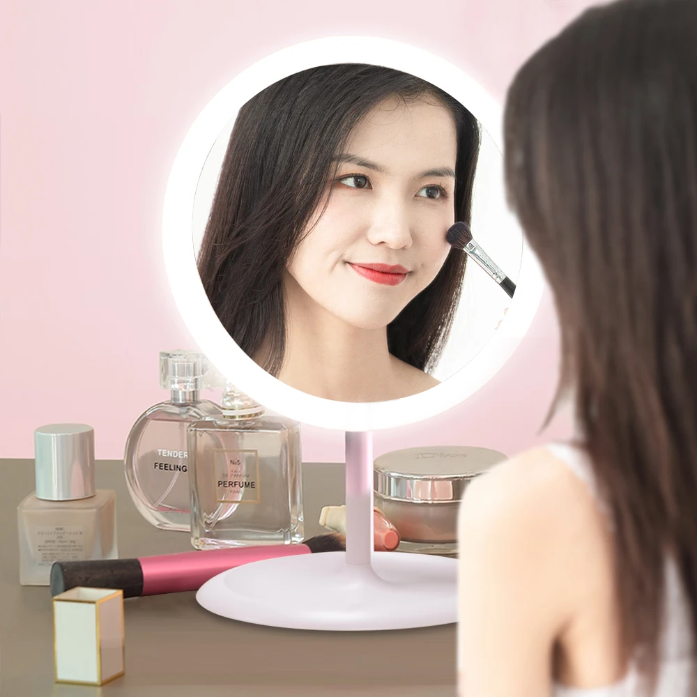 Настольное светодиодное зеркало для макияжа с 5-кратным увеличением и USB-зарядкой