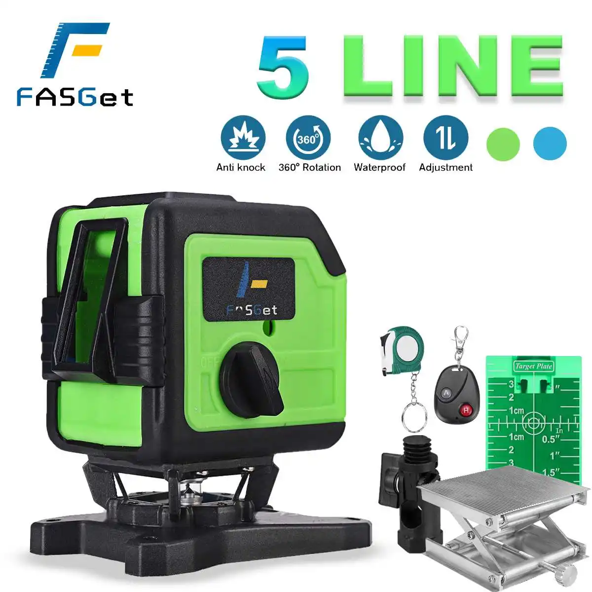 

5 Lines Laser Level 3D Level Self-Leveling 360 Horizontal Vertical Cross Super Powerful Laser Level Remote Control