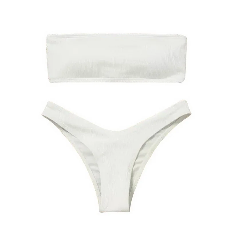 Новинка 2020 купальник бандо женское микро бикини комплект пуш ап одноцветные