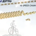 ZTTO MTB 10-скоростная цепь с золотым покрытием для велосипеда, шоссейный велосипед, горный велосипед 10 S Golden Link, совместимая с любым 10-скоростным групповым комплектом 10 в 116L