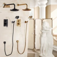 zgrk concealed bathroom shower faucet wall mount bath shower mixer tap brass antique 8 rainfall with handshower shower set