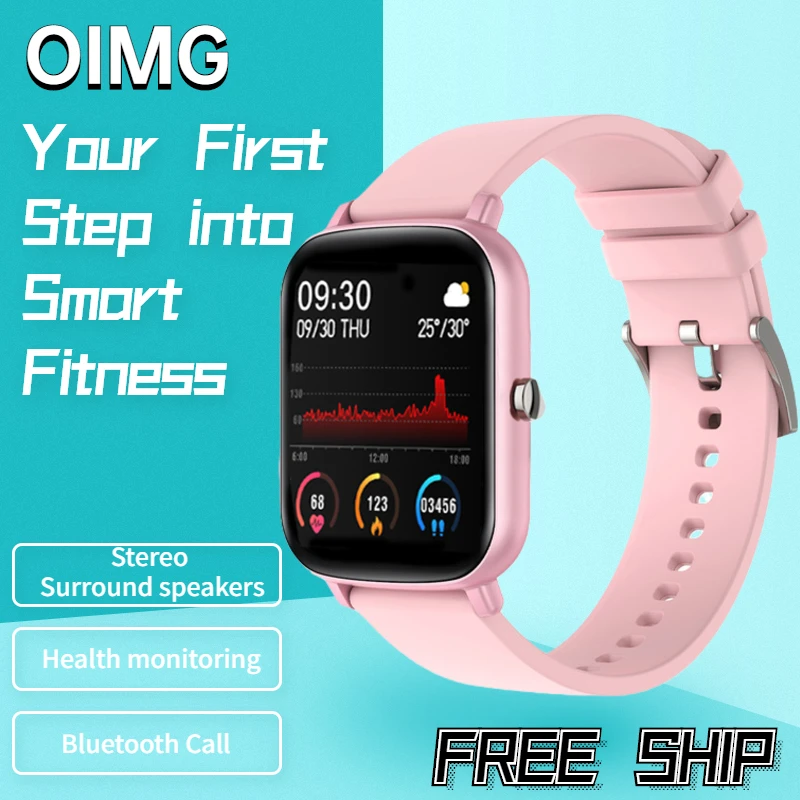 

OIMG 2021 New Smart Watch Women Heart Rate BP Sports Mode Men Pedometer Watches IP68 Waterproof Bluetooth Call Sleep Monitoring