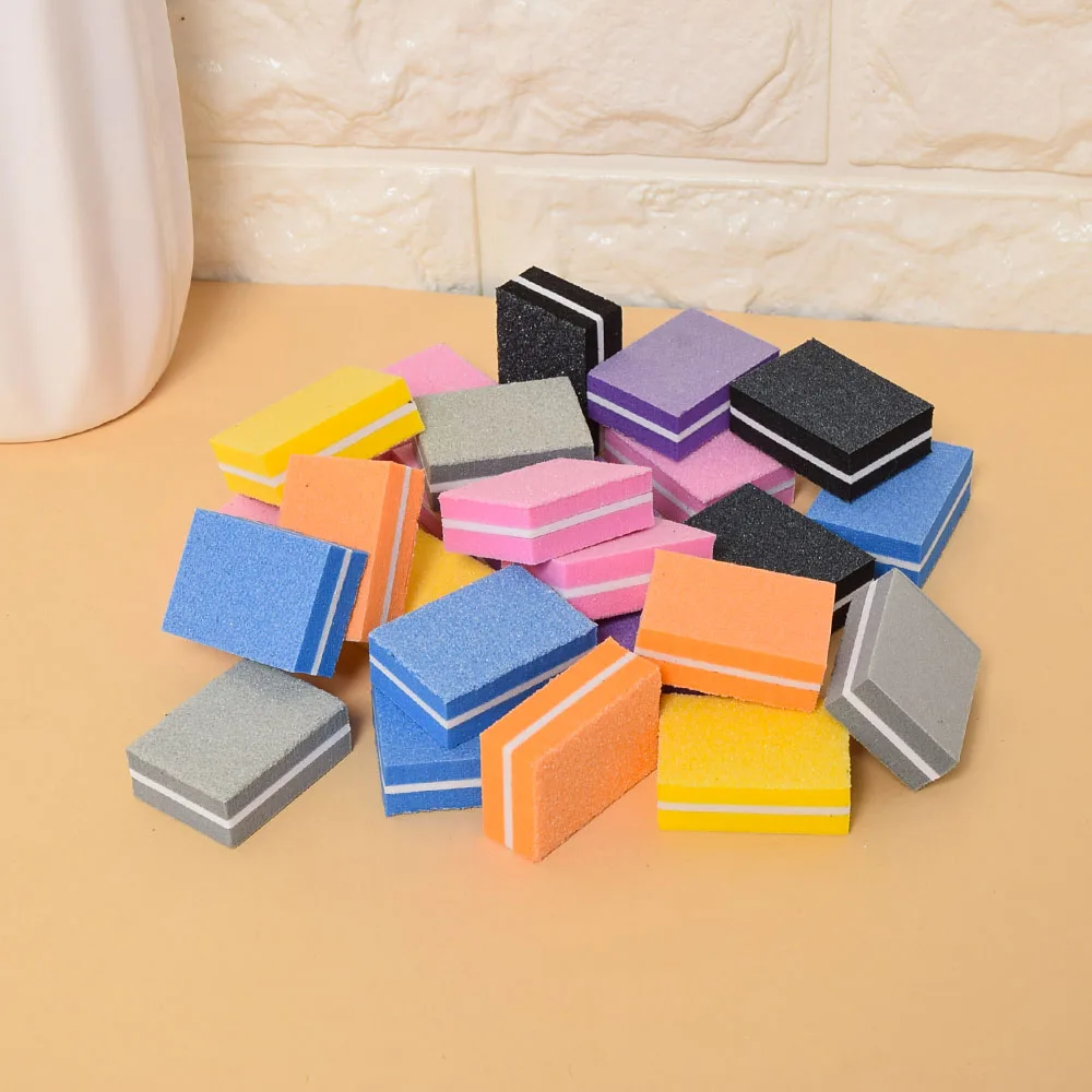 

20PCS Coloful Nail Sponge Nail File Buffer Block Buffing Sanding Professional Nail Tools Double sided Pedicure Manicure
