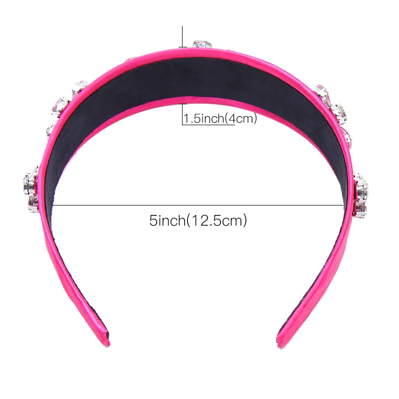 CN Fashion Baroque Rhinestone Hairband Women Luxurious Crystal Diamond Headbands Wide bezel For Girls Hair Band Accessories |