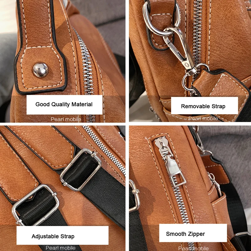 

Women High Quality Leather Travel Backpack Student School Book Bag Laptop Business Work Bag Knapsack For Teenager Girl Back Pack