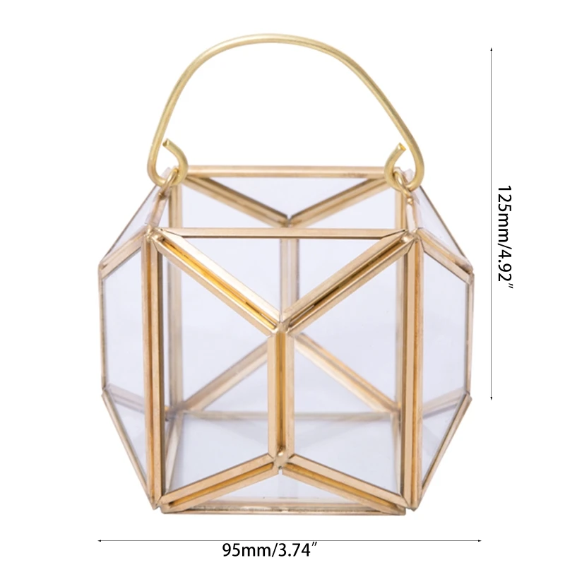 Медь Сфера Стекло геометрический Террариум Форма сочные ящик для комнатных