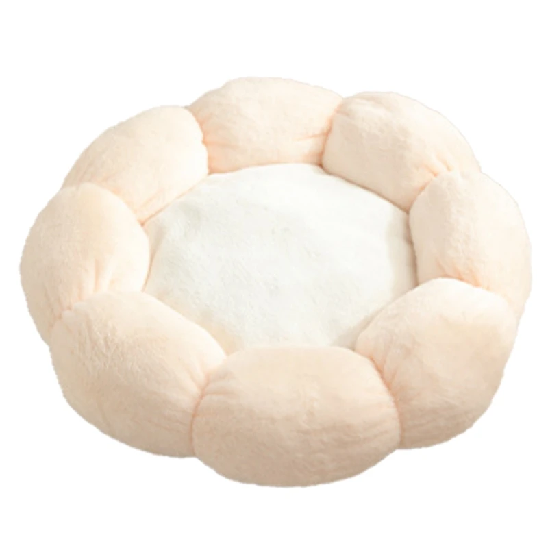 

Round Flower Cat Winter Warm Plush Cat Litter Pet Nest Pad for All Seasons Improve Pet Sleep Bed for Cats