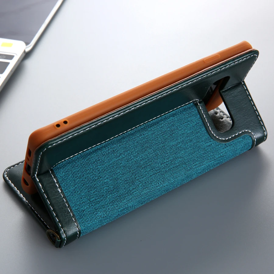 Чехол бумажник с откидной крышкой для samsung S10plus прочный Магнитный кожаный чехол