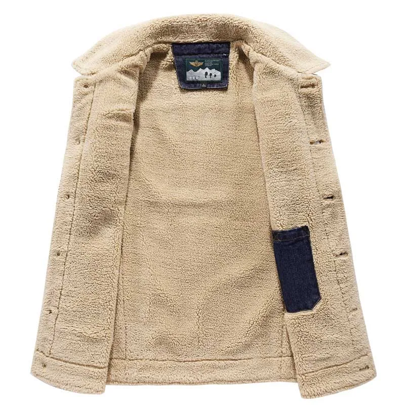 

KIOVNO Men's Winter Casual Denim Vest Fleece Lined Warm Waistcoats For Male Sleeves Jeans Jackets Size M-4XL Thermal
