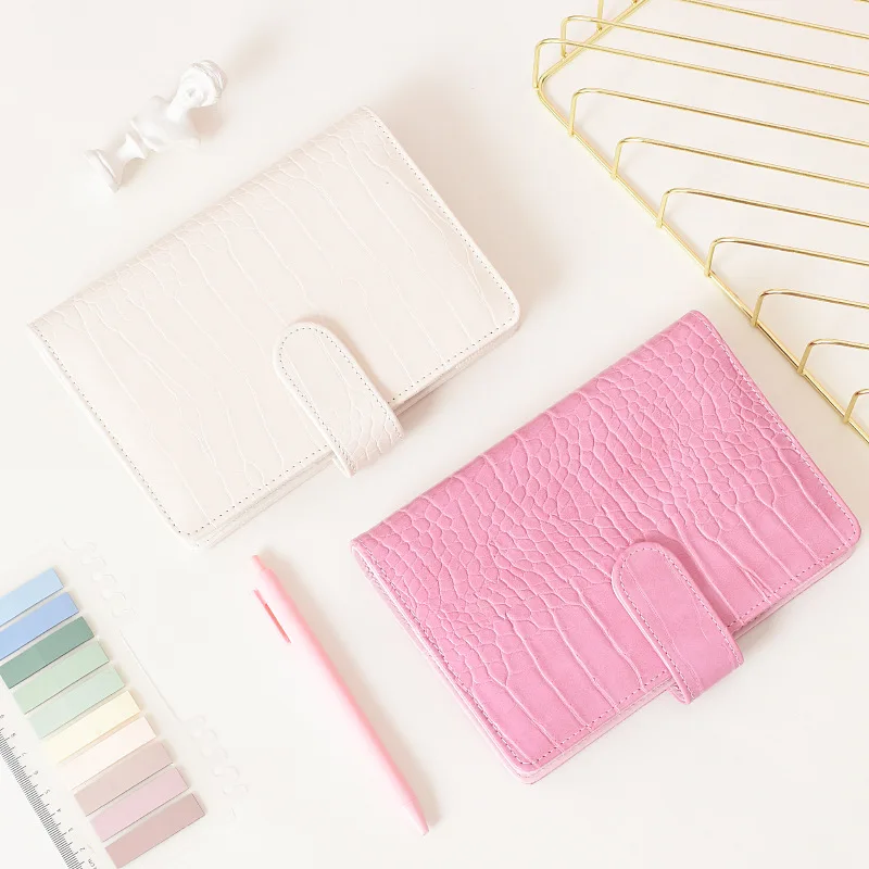 

A5/A6 Macaroon Laser Color Crocodile pattern DIY Binder Notebook Cover Diary Agenda Planner Bullet Cover School Stationery