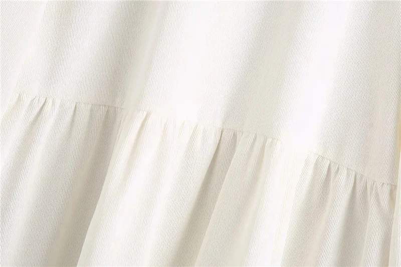 

Women 2021 Sweet Fashion Ruffled Corduroy Mini Dress Vintage Lapel Collar Long Sleeve With Buttons Female Dresses Mujer