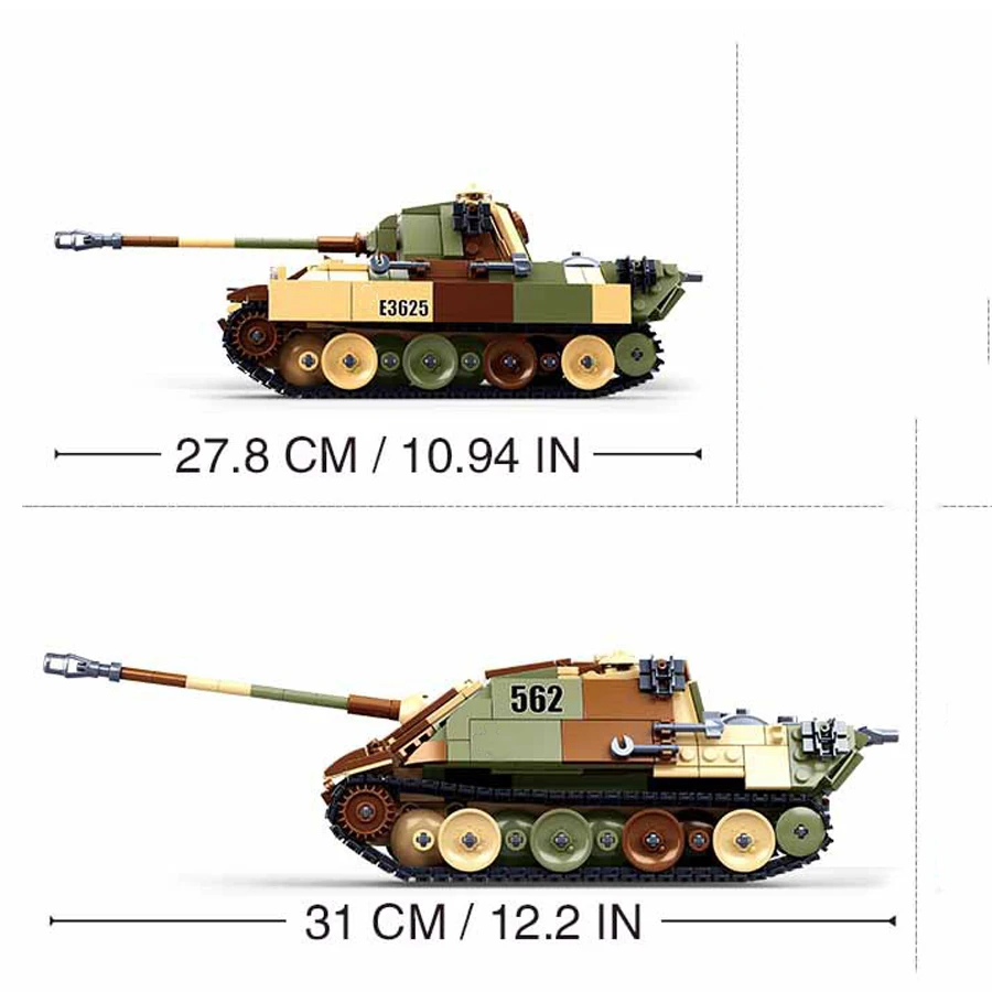 

2021 World War 2 WW2 Army Military Soldier City Police SWAT German Panther Tank Model Building Blocks Bricks Kids Toys Gift