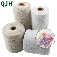 100 natural cotton twisted cord 2mm 3mm diameter for diy home textile craft cord thread macrame crochet rope
