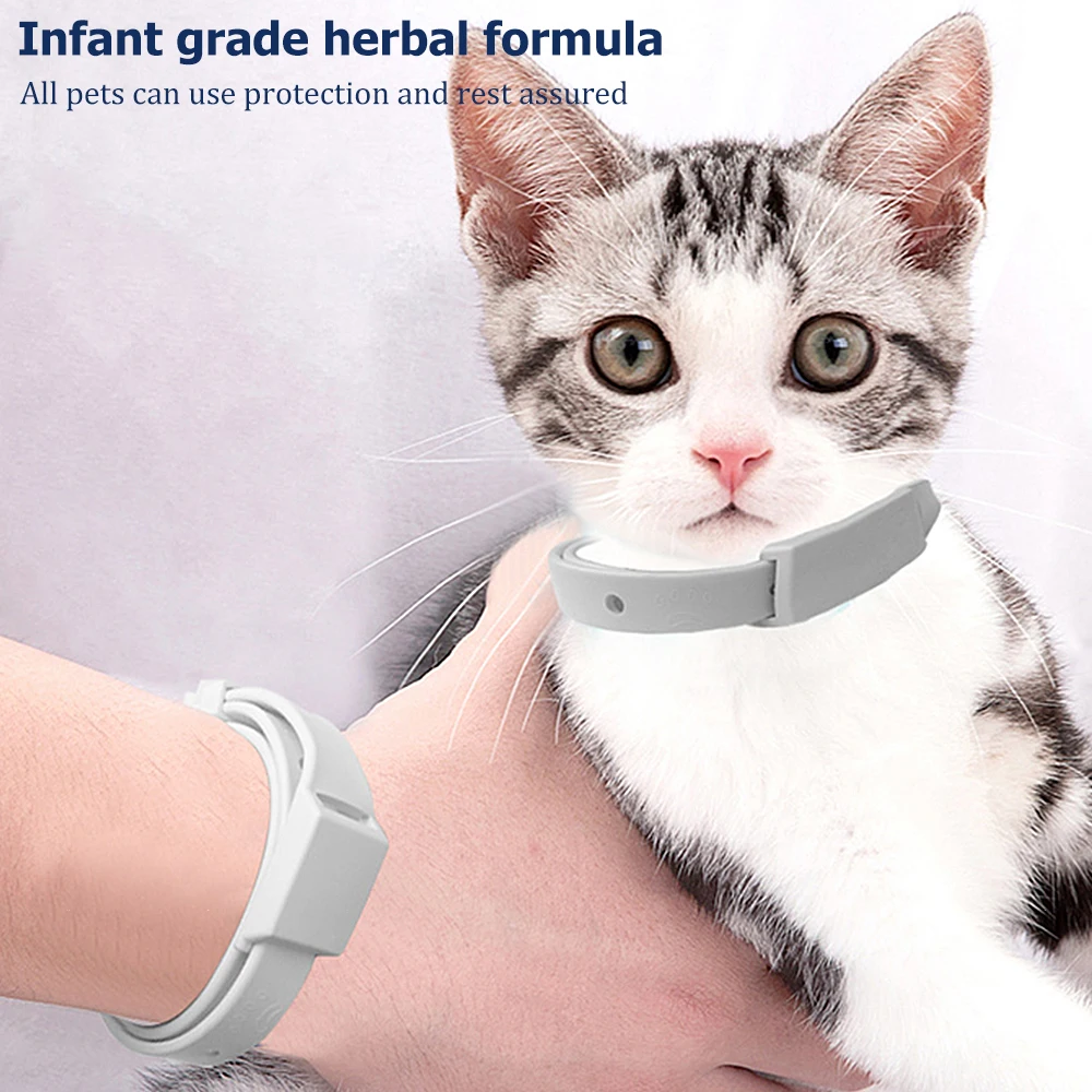 Ошейник для домашних животных Регулируемый против комаров блох и клещей