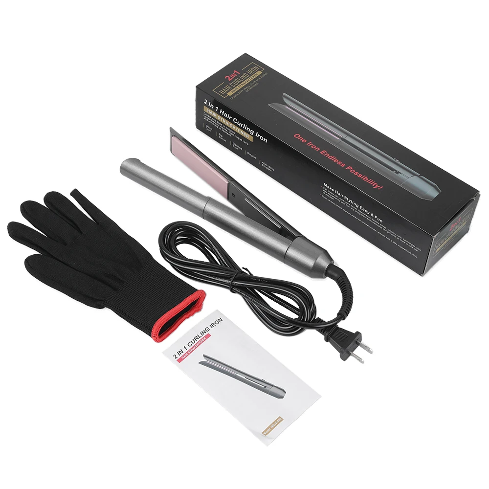 

2 in 1 Hair crimper Electric Straightening Iron&Curling Iron Hair Curler Professional Women Hair Straightener Flat Irons Styling