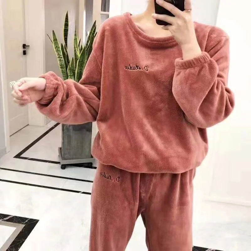 

Velvet Tracksuit Women Two Piece Set Winter Clothes Oversized Hoodie Sweatshirt Warm Fleece Loungewear Femme Chandal Mujer