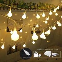 6m10m led ball string lights usbbattery flash christmas fairy garlands outdoor waterproof for holiday party home decor lamp