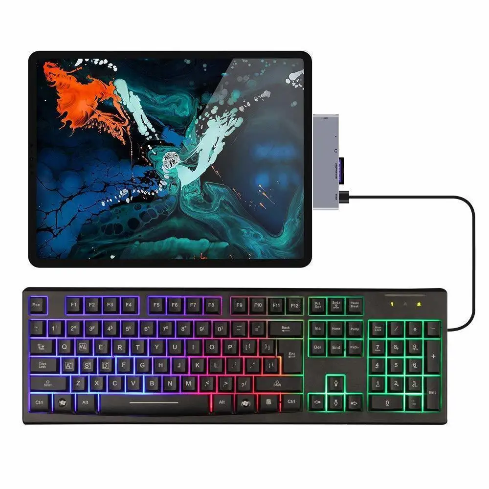 USB C концентратор type C адаптер с 4K HDMI USB-C PD TF SD USB 3,0 3,5 мм разъем порт usb type C док-станция для iPad Pro Macbook Pro/Air