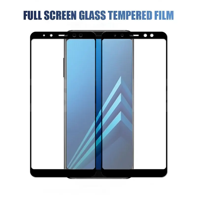3pcs protective glass on for samsung galaxy a7 a750 2018 2017 a8 a5 a6 plus j4 j6 j7 j8 j5 tempered glass screen protector film free global shipping